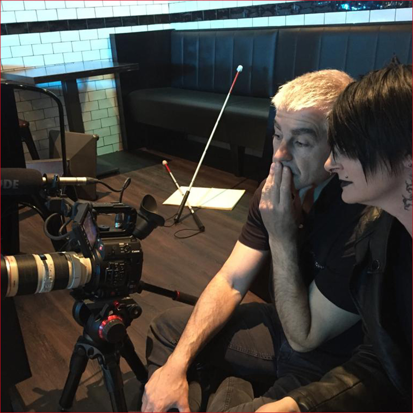 Sul set durante le riprese